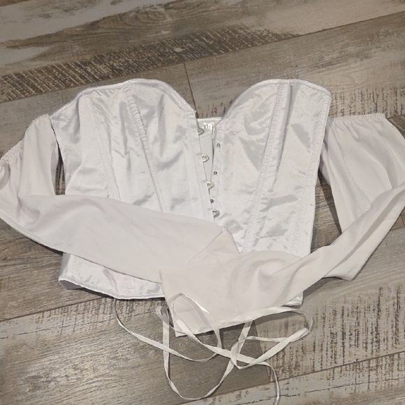 Chic White Off-Shoulder Corset Bodysuit - Picture 2 of 7